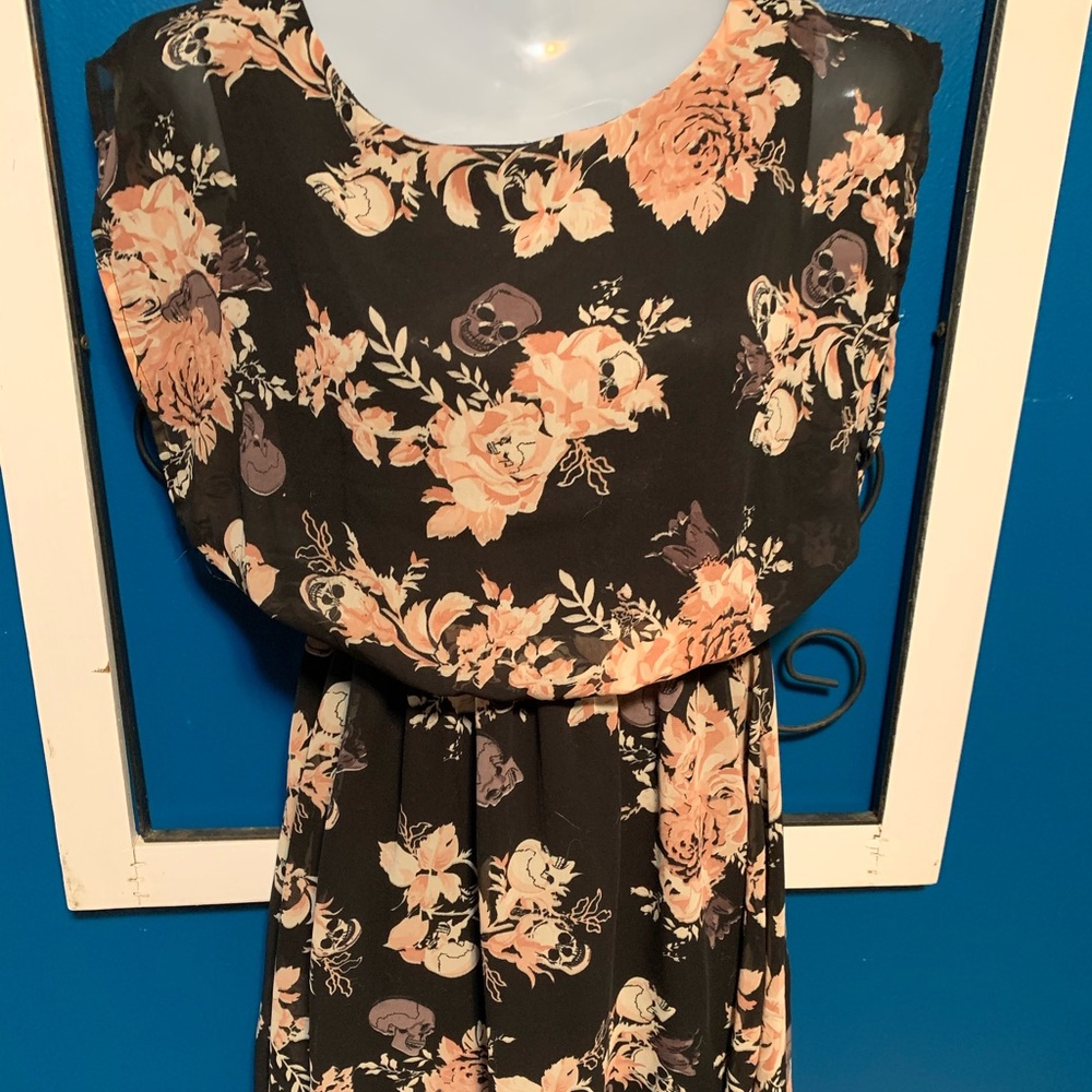 Unique piece skull and roses dress
